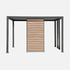 Lamellenwand 130cm für Pergola Triomphe 3x4m Aluminium Holzoptik