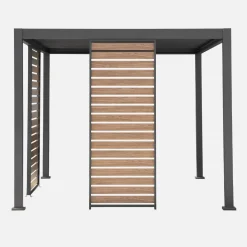 Lamellenwand 100cm für Pergola Triomphe 3x3m V2, 3x4m, 3x6m Aluminium Holzoptik