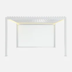 LED Pergola mit motorisiertem Lamellendach Triomphe 3x4m + Markise 4m