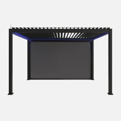 LED Pergola mit motorisiertem Lamellendach Triomphe 3x4m + Markise 4m