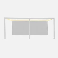 LED Pergola mit motorisiertem Lamellendach Triomphe 3x6m + 2 Markisen 3m