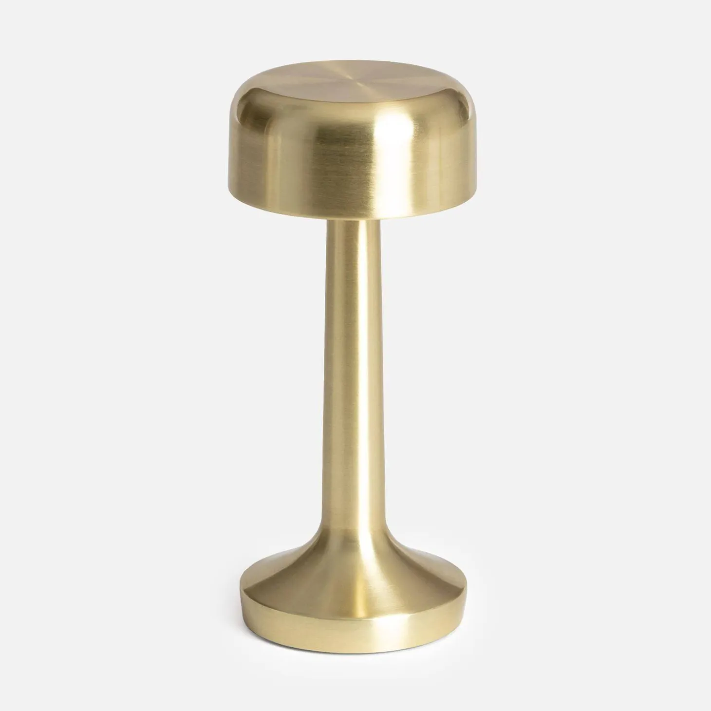LED Tischlampe für drinnen goldfarbenes Metall Ø9cm