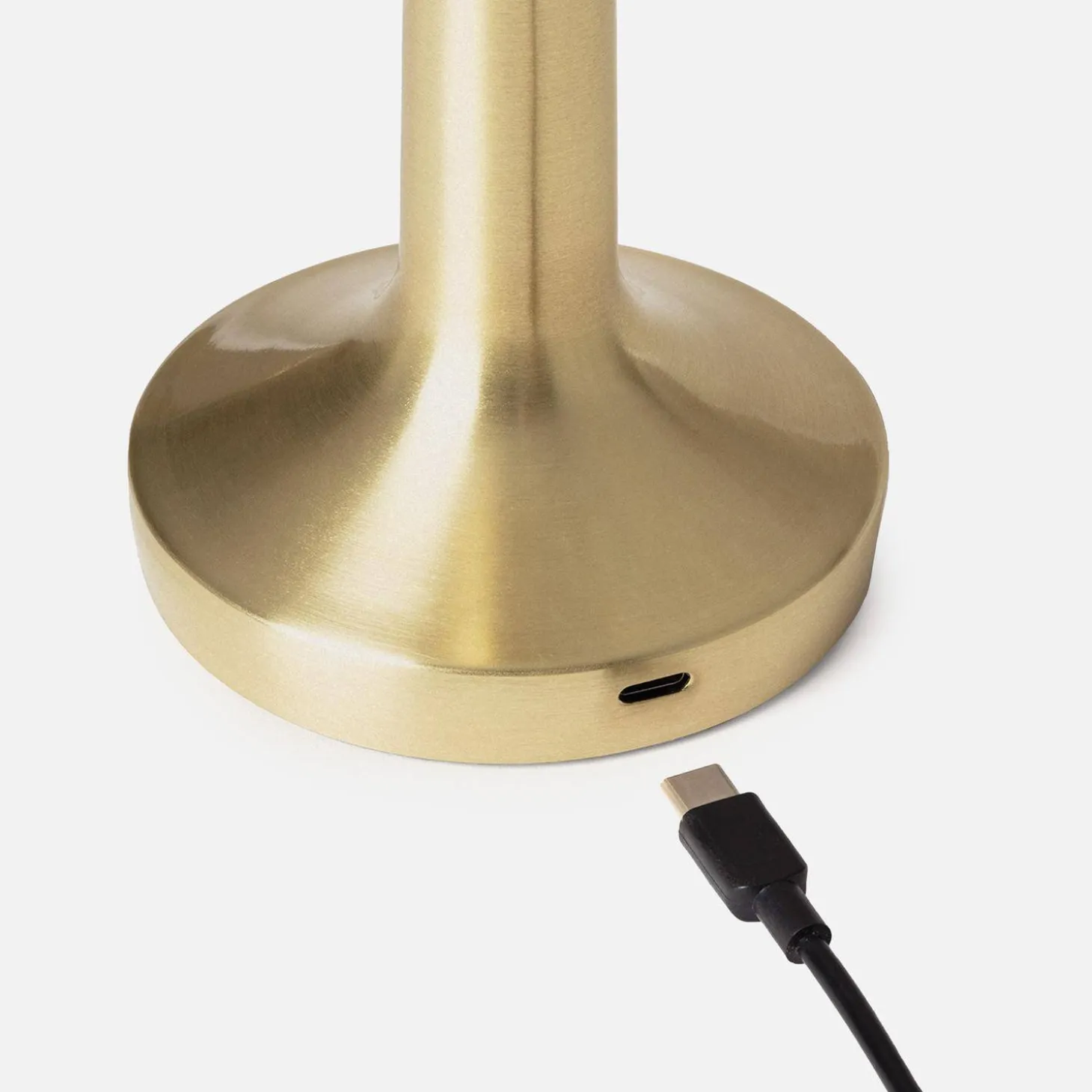 LED Tischlampe für drinnen goldfarbenes Metall Ø9cm