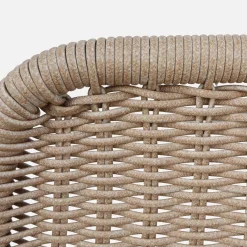 Liegesessel und Fußhocker aus Aluminium mit Seilbespannung