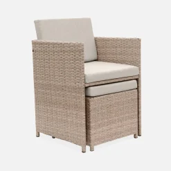 Lounge-Set aus Polyrattan 6-10 Sitzplätze + Schutzhülle dunkelgrau