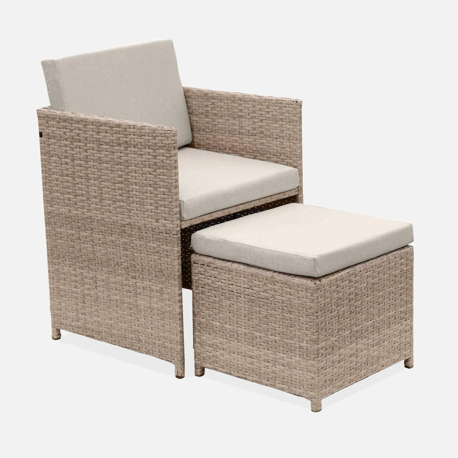 Lounge-Set aus Polyrattan 6-10 Sitzplätze + Schutzhülle dunkelgrau