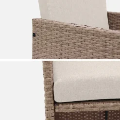 Lounge-Set aus Polyrattan 6-10 Sitzplätze + Schutzhülle dunkelgrau