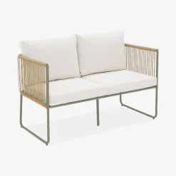 Loungeset aus verzinktem Stahl mit Kunststoffbespannung, 4 Sitzplätze