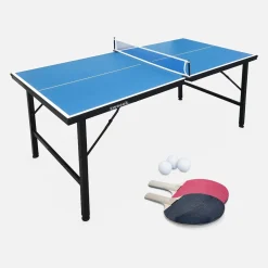 Mini-Tischtennisplatte Indoor, klappbar, mit 2 Schlägern und 3 Bällen