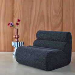 Modularer Lounge-Sessel mit Bezug im Alpaka-Look