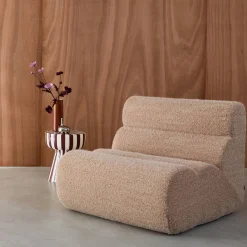 Modularer Lounge-Sessel mit Bezug im Alpaka-Look