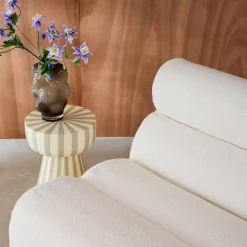 Modularer Lounge-Sessel mit strukturiertem Bouclé-Bezug