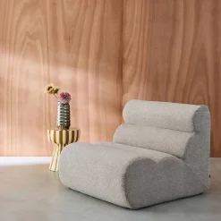 Modularer Lounge-Sessel mit strukturiertem Bouclé-Bezug