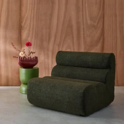 Modularer Lounge-Sessel mit strukturiertem Bouclé-Bezug