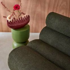 Modularer Lounge-Sessel mit strukturiertem Bouclé-Bezug