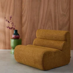 Modularer Lounge-Sessel mit strukturiertem Bouclé-Bezug