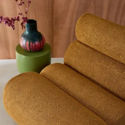 Modularer Lounge-Sessel mit strukturiertem Bouclé-Bezug