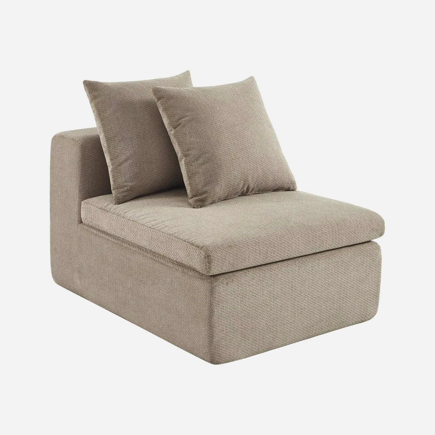 Modularer Sessel mit Chenille-Bezug 1-Sitzer