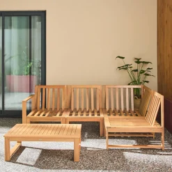 Modulares Gartenmöbel-Set aus Akazienholz für 4 Personen