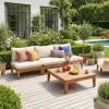 Modulares Gartenmöbel-Set aus Akazienholz 3-Sitzer beige