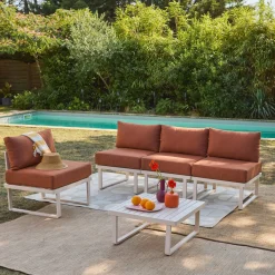 Modulares Gartenmöbel-Set aus Aluminium für 4 Personen