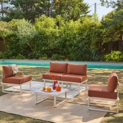 Modulares Gartenmöbel-Set aus Aluminium für 4 Personen
