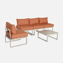 Modulares Gartenmöbel-Set aus Aluminium für 4 Personen