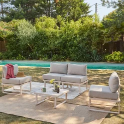 Modulares Gartenmöbel-Set aus Aluminium für 4 Personen