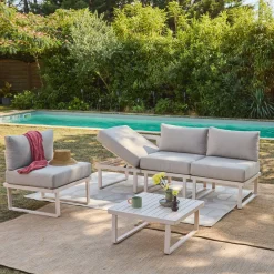 Modulares Gartenmöbel-Set aus Aluminium für 4 Personen