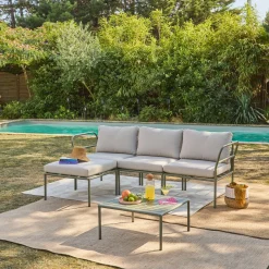 Modulares Gartenmöbel-Set aus Aluminium für 4 Personen