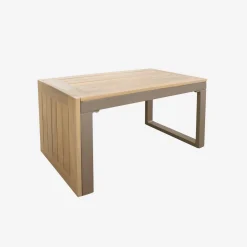 Modulares Gartenmöbelset aus Aluminium und Akazienholz, 4-Sitzer