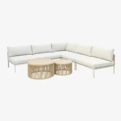 Modulares Gartenmöbel-Set aus Aluminium und Seilbespannung für 5 Personen
