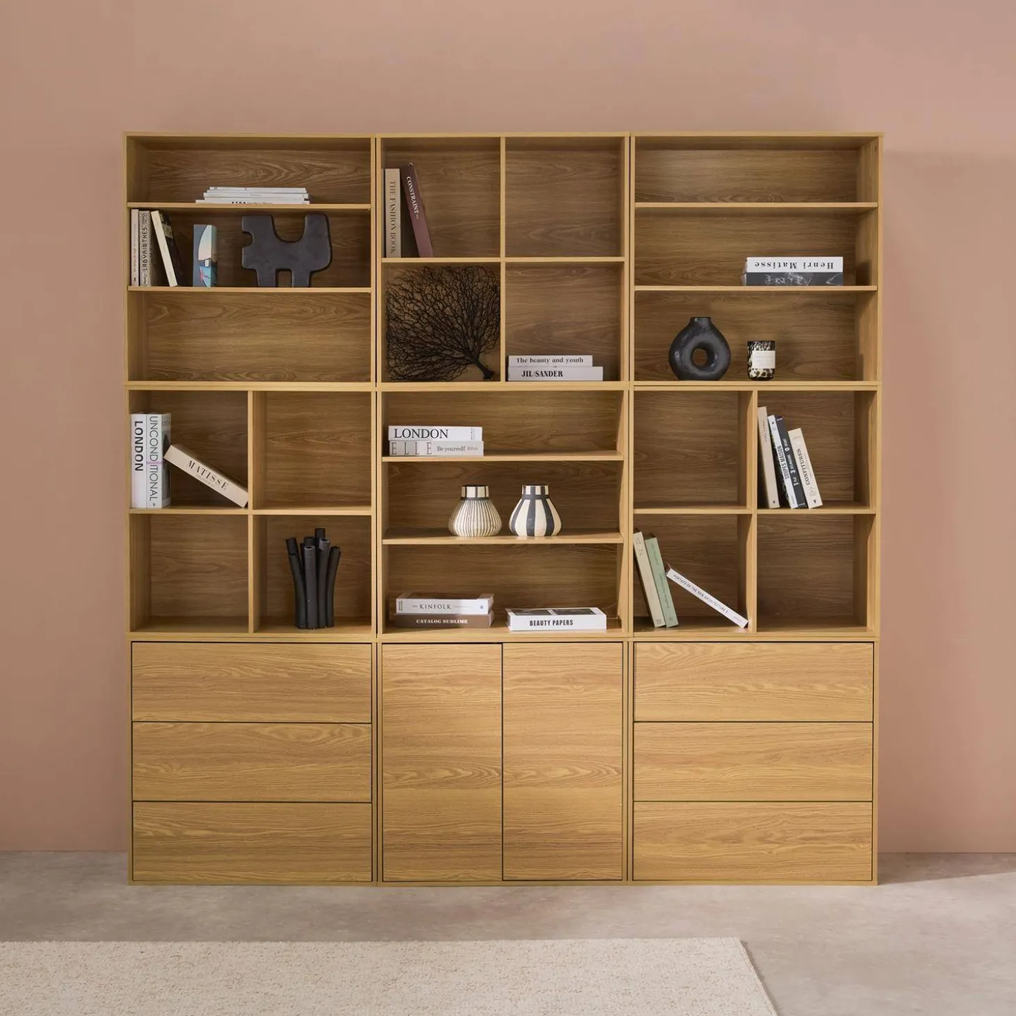 Modulares Regal Holzdekor 9 Elemente