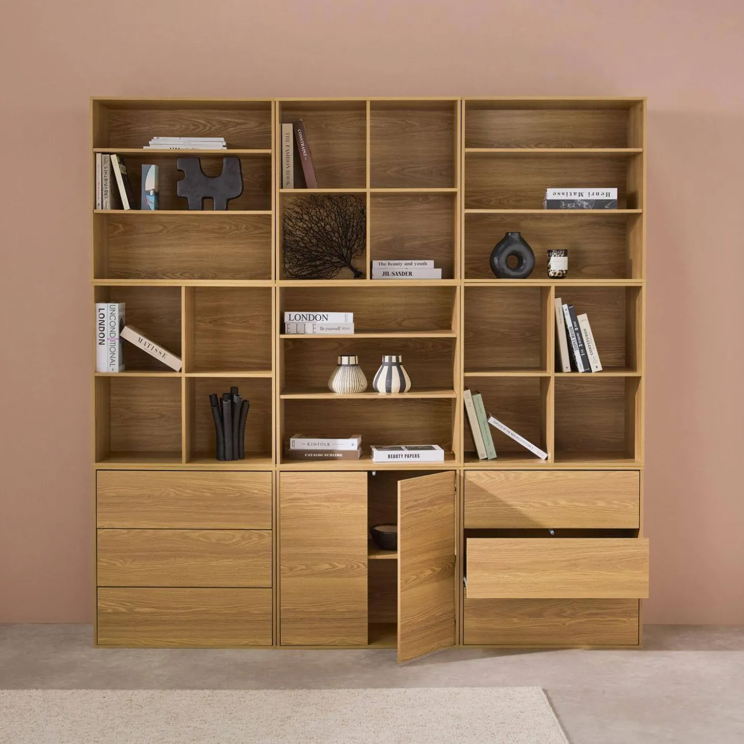 Modulares Regal Holzdekor 9 Elemente