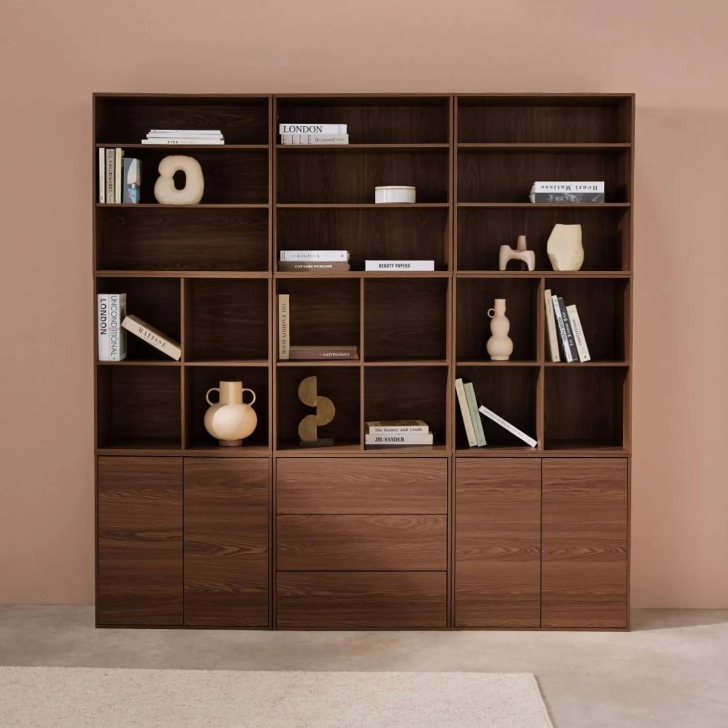 Modulares Regal Holzdekor 9 Elemente