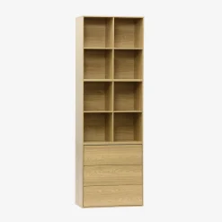 Modulares Regal Holzdekor 3 Elemente - 3 Schubladen 8 Fächer