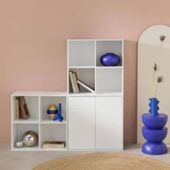 Modulares Regal Holzdekor 3 Elemente - 2 Türen 8 offene Fächer