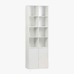 Modulares Regal Holzdekor 3 Elemente - 2 Türen 8 offene Fächer