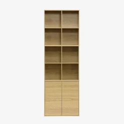 Modulares Regal Holzdekor 3 Elemente - 2 Türen 8 offene Fächer