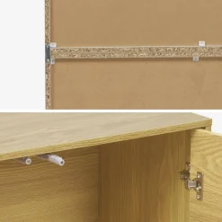 Modulares Regal Holzdekor 3 Elemente - 2 Türen 8 offene Fächer