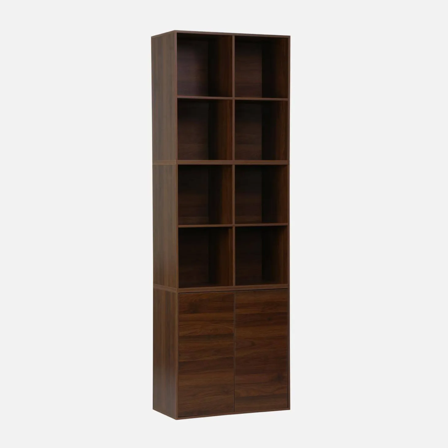 Modulares Regal Holzdekor 3 Elemente - 2 Türen 8 offene Fächer