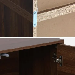Modulares Regal Holzdekor 3 Elemente - 2 Türen 6 offene Fächer