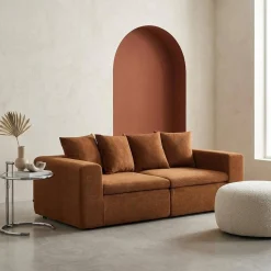 Modulares 2-Sitzer Sofa mit Chenille-Bezug