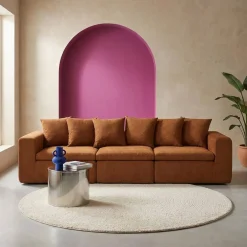 Modulares 3-Sitzer Sofa mit Chenille-Bezug