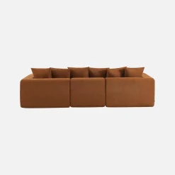 Modulares 3-Sitzer Sofa mit Chenille-Bezug