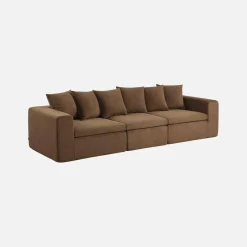 Modulares 3-Sitzer Sofa mit Chenille-Bezug