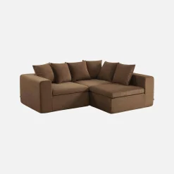 Modulares 3-Sitzer Sofa mit Chenille-Bezug