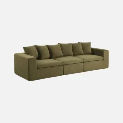 Modulares 3-Sitzer Sofa mit Chenille-Bezug