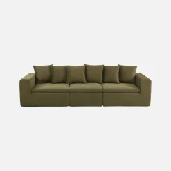 Modulares 3-Sitzer Sofa mit Chenille-Bezug