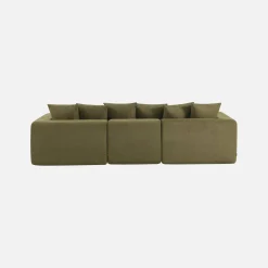 Modulares 3-Sitzer Sofa mit Chenille-Bezug